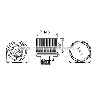Moteur électrique, pulseur d'air habitacle AVA QUALITY COOLING OL8619