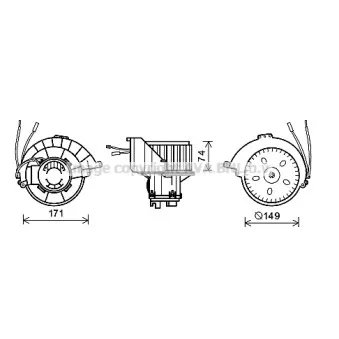 Moteur électrique, pulseur d'air habitacle AVA QUALITY COOLING OL8627