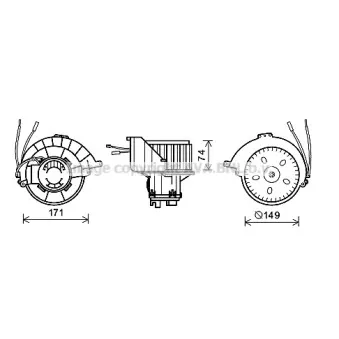Moteur électrique, pulseur d'air habitacle AVA QUALITY COOLING OL8628
