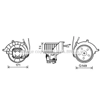 Moteur électrique, pulseur d'air habitacle AVA QUALITY COOLING OL8629