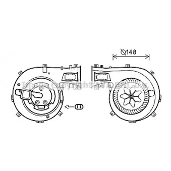 Moteur électrique, pulseur d'air habitacle AVA QUALITY COOLING OL8630