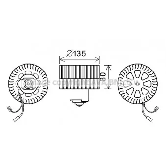 Moteur électrique, pulseur d'air habitacle AVA QUALITY COOLING OL8632