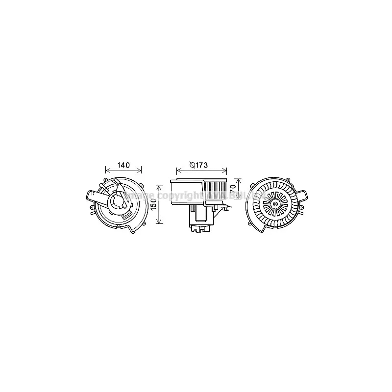 Moteur électrique, pulseur d'air habitacle AVA QUALITY COOLING OL8636
