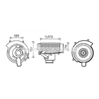 Moteur électrique, pulseur d'air habitacle AVA QUALITY COOLING OL8637