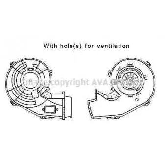 Moteur électrique, pulseur d'air habitacle AVA QUALITY COOLING OL8643