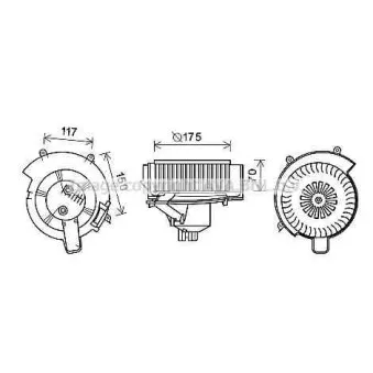 Moteur électrique, pulseur d'air habitacle AVA QUALITY COOLING OL8646