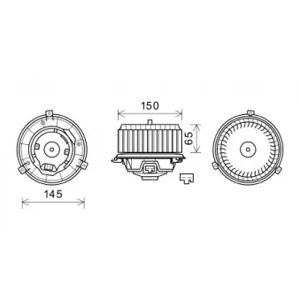 Moteur électrique, pulseur d'air habitacle AVA QUALITY COOLING OL8674