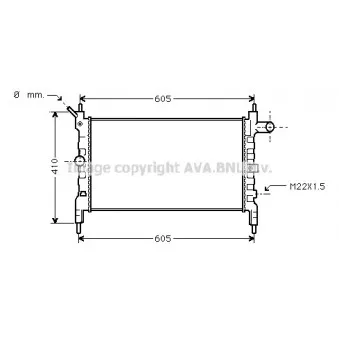 Radiateur, refroidissement du moteur AVA QUALITY COOLING OLA2023