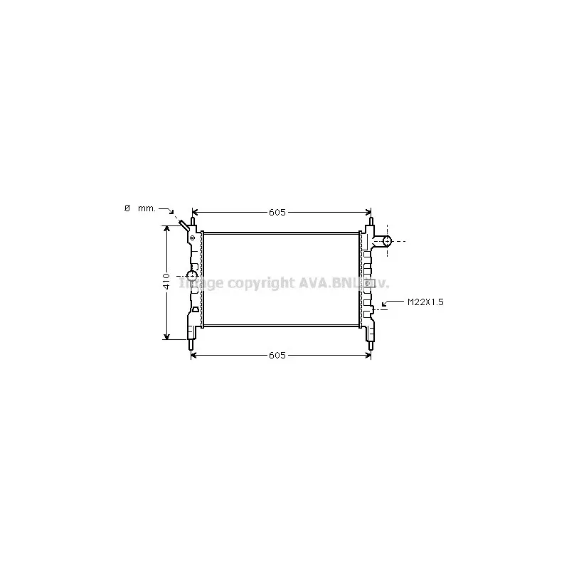 Radiateur, refroidissement du moteur AVA QUALITY COOLING OLA2023