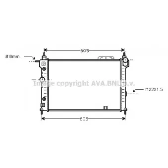 Radiateur, refroidissement du moteur AVA QUALITY COOLING OLA2029