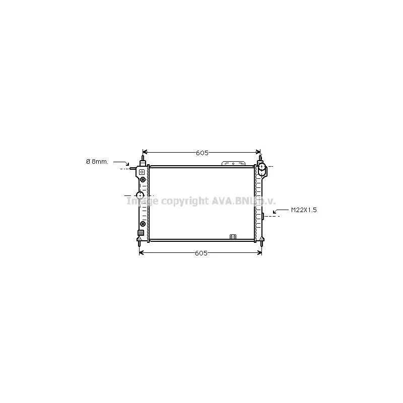 Radiateur, refroidissement du moteur AVA QUALITY COOLING OLA2029