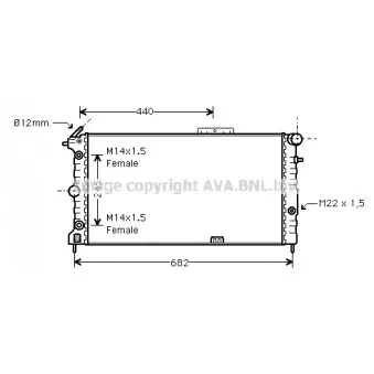 Radiateur, refroidissement du moteur AVA QUALITY COOLING OLA2136
