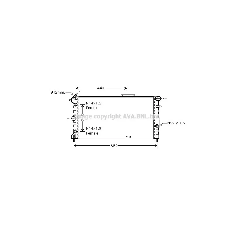 Radiateur, refroidissement du moteur AVA QUALITY COOLING OLA2136