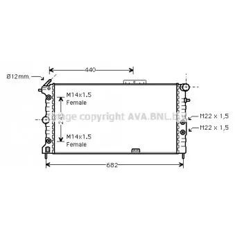 Radiateur, refroidissement du moteur AVA QUALITY COOLING OLA2173
