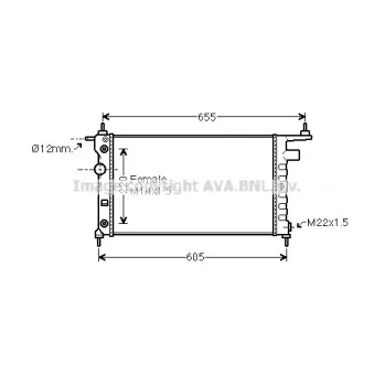 Radiateur, refroidissement du moteur AVA QUALITY COOLING OLA2184
