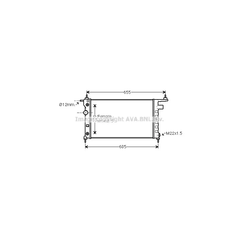 Radiateur, refroidissement du moteur AVA QUALITY COOLING OLA2184