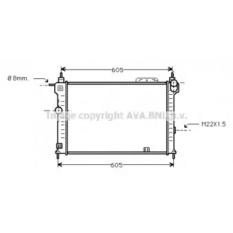 Radiateur, refroidissement du moteur AVA QUALITY COOLING OLA2191
