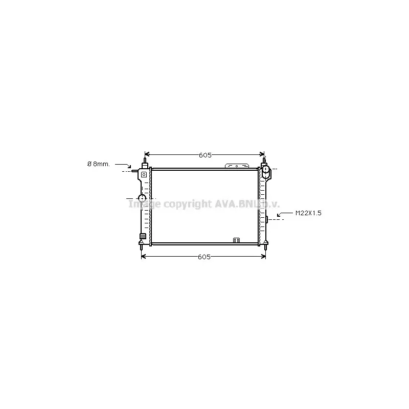 Radiateur, refroidissement du moteur AVA QUALITY COOLING OLA2191