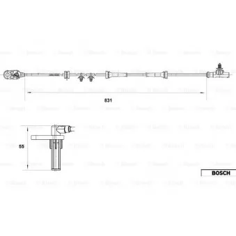 Capteur, vitesse de roue BOSCH 0 265 007 558