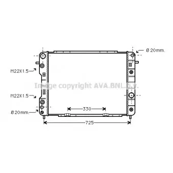Radiateur, refroidissement du moteur AVA QUALITY COOLING OLA2199