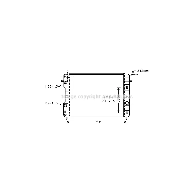 Radiateur, refroidissement du moteur AVA QUALITY COOLING OLA2202