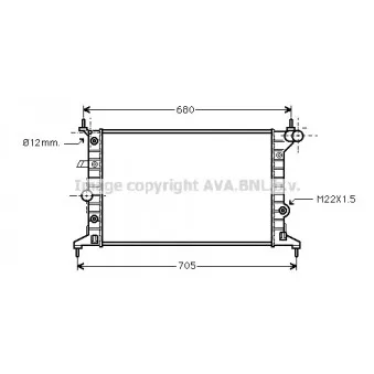 Radiateur, refroidissement du moteur AVA QUALITY COOLING OLA2219