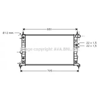 Radiateur, refroidissement du moteur AVA QUALITY COOLING OLA2220