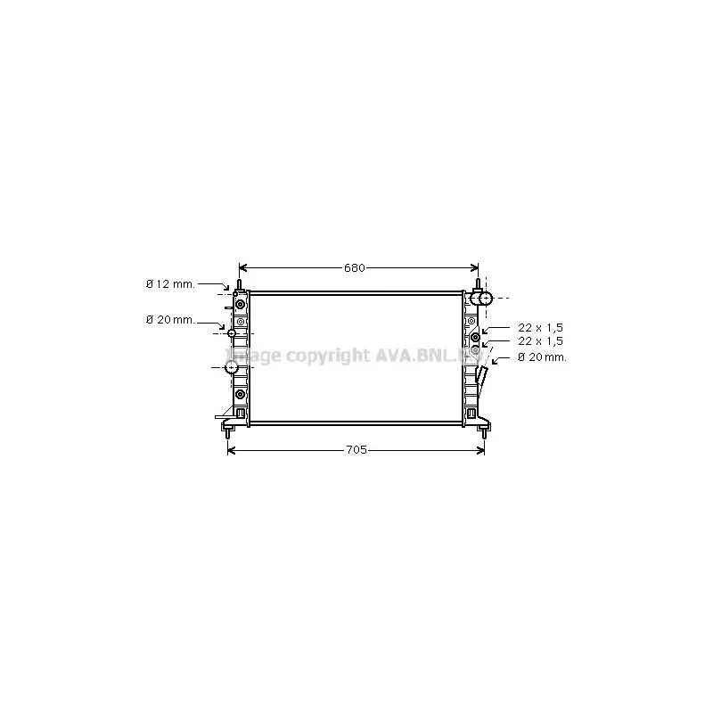 Radiateur, refroidissement du moteur AVA QUALITY COOLING OLA2222