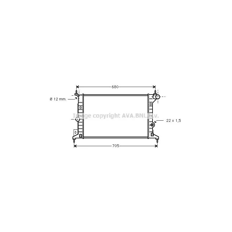Radiateur, refroidissement du moteur AVA QUALITY COOLING OLA2242