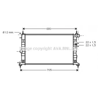 Radiateur, refroidissement du moteur AVA QUALITY COOLING OLA2244