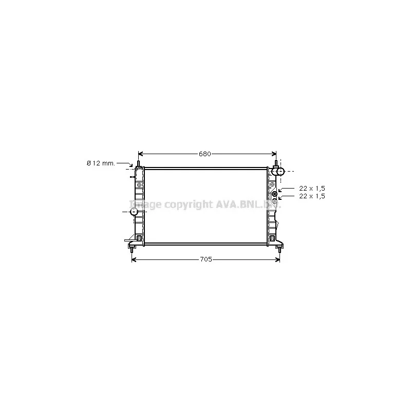 Radiateur, refroidissement du moteur AVA QUALITY COOLING OLA2244