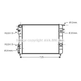Radiateur, refroidissement du moteur AVA QUALITY COOLING OLA2247