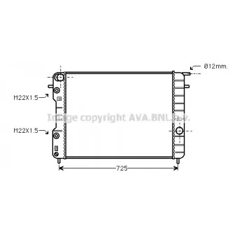 Radiateur, refroidissement du moteur AVA QUALITY COOLING OLA2248