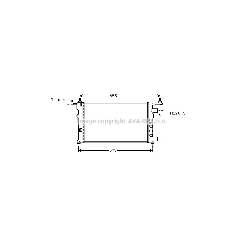 Radiateur, refroidissement du moteur AVA QUALITY COOLING OLA2261