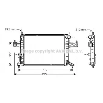 Radiateur, refroidissement du moteur AVA QUALITY COOLING OLA2304