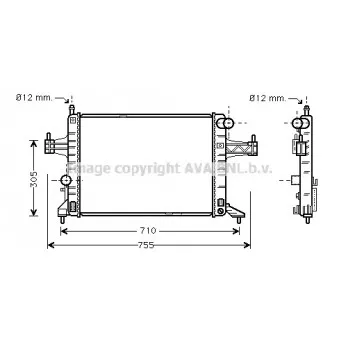 Radiateur, refroidissement du moteur AVA QUALITY COOLING OLA2306