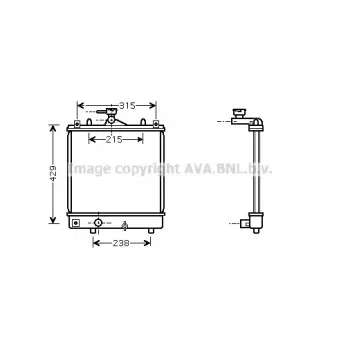 Radiateur, refroidissement du moteur AVA QUALITY COOLING OLA2330
