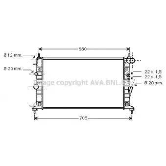 Radiateur, refroidissement du moteur AVA QUALITY COOLING OLA2359