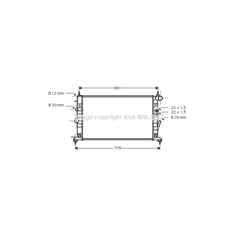 Radiateur, refroidissement du moteur AVA QUALITY COOLING OLA2359