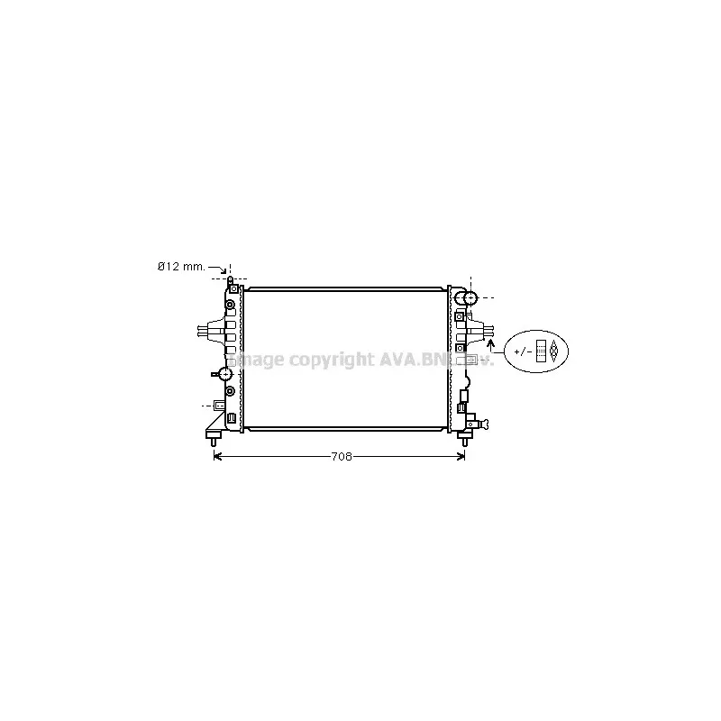 Radiateur, refroidissement du moteur AVA QUALITY COOLING OLA2362
