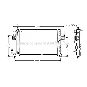 Radiateur, refroidissement du moteur AVA QUALITY COOLING OLA2380