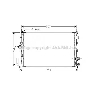 Radiateur, refroidissement du moteur AVA QUALITY COOLING OLA2396