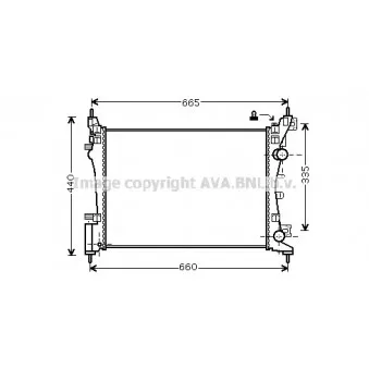 Radiateur, refroidissement du moteur AVA QUALITY COOLING OLA2408