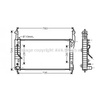 Radiateur, refroidissement du moteur AVA QUALITY COOLING OLA2424