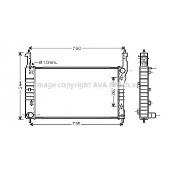 Radiateur, refroidissement du moteur AVA QUALITY COOLING OLA2432