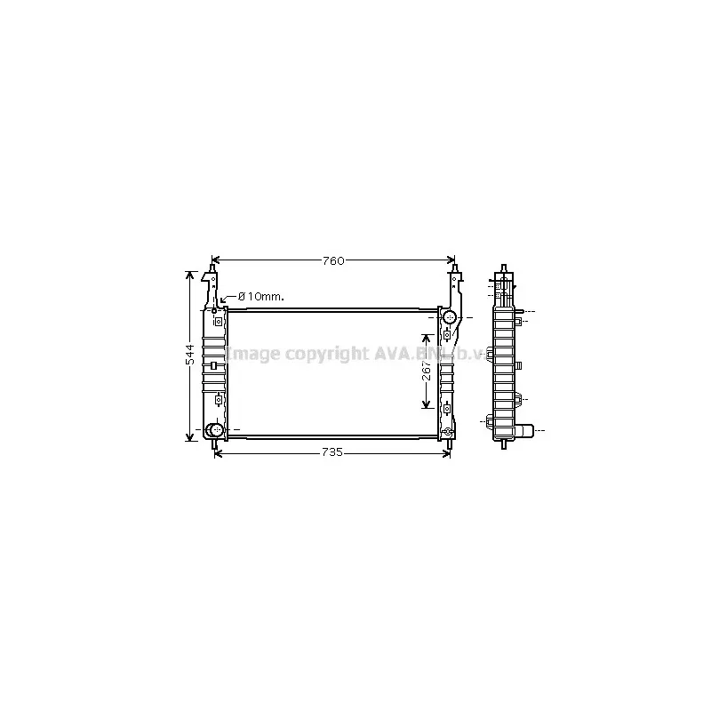Radiateur, refroidissement du moteur AVA QUALITY COOLING OLA2432