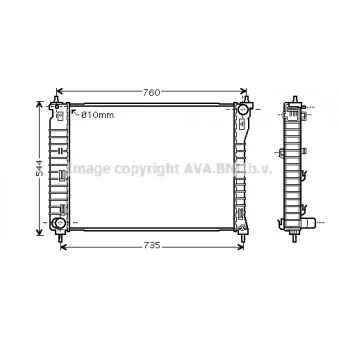 Radiateur, refroidissement du moteur AVA QUALITY COOLING OLA2435