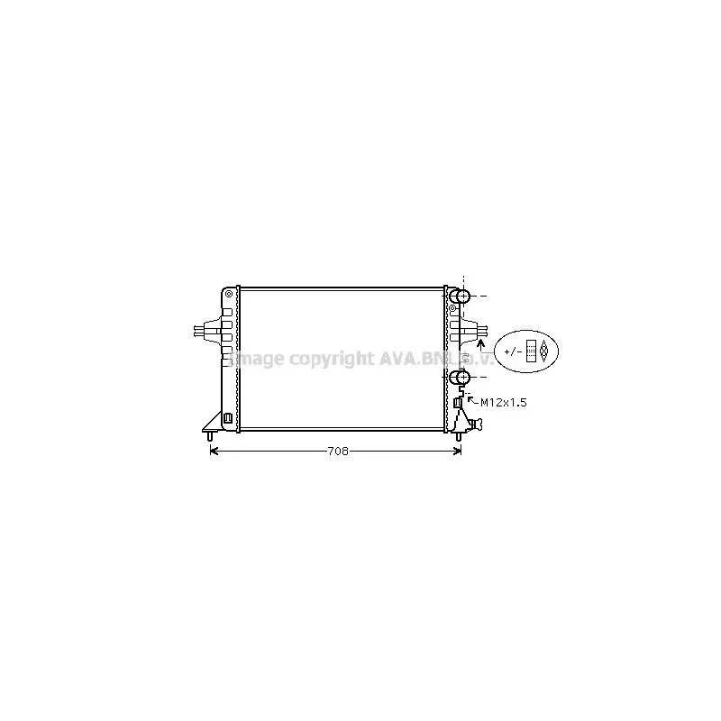 Radiateur, refroidissement du moteur AVA QUALITY COOLING OLA2444