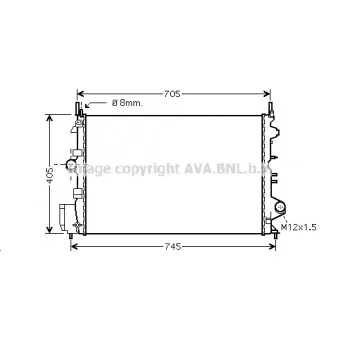Radiateur, refroidissement du moteur AVA QUALITY COOLING OLA2462
