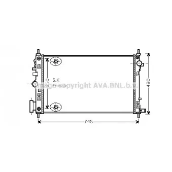 Radiateur, refroidissement du moteur AVA QUALITY COOLING OLA2472